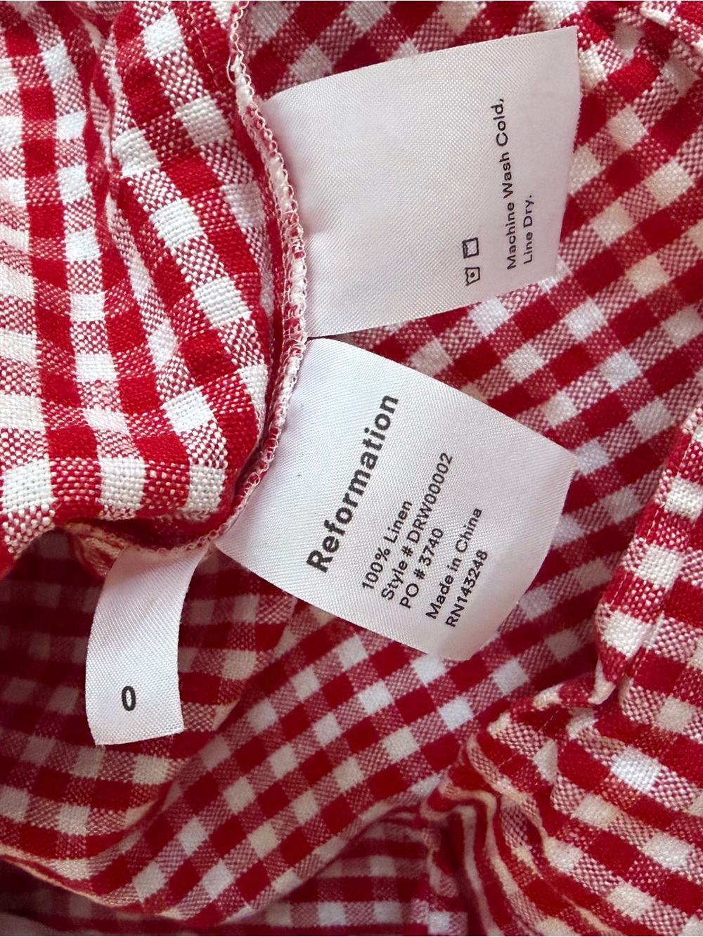 Reformation Red Gingham Spaghetti Strap Mini Dress - Picture 5 of 5